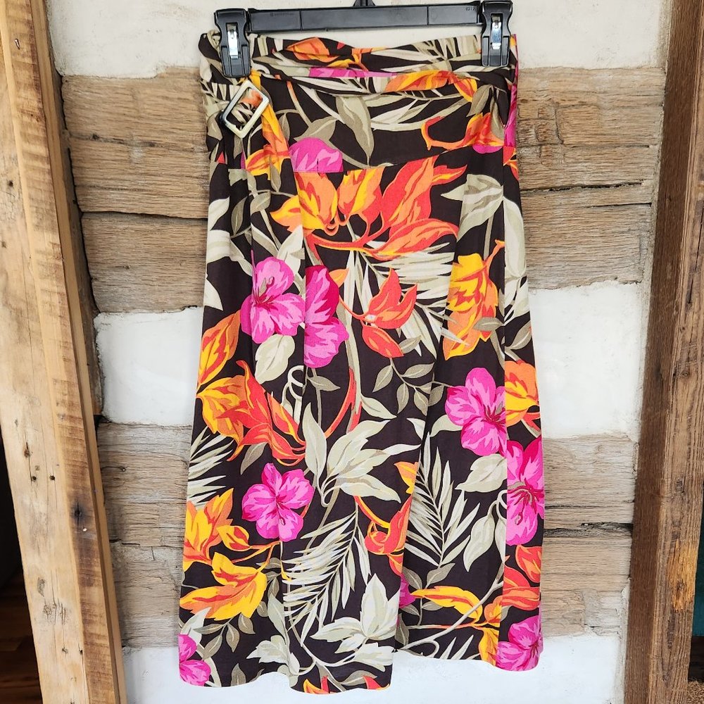 Banana Republic silk cotton wrap skirt
